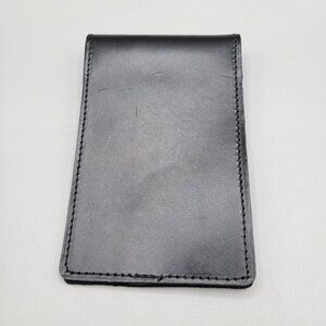 Black Leather Aker ID and Notebook Holder Slimline